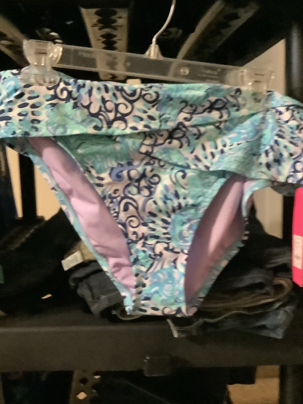 Lilly Pulitzer Aqua Blue & Lavender Lagoon sarong hipster Bikini Bottom